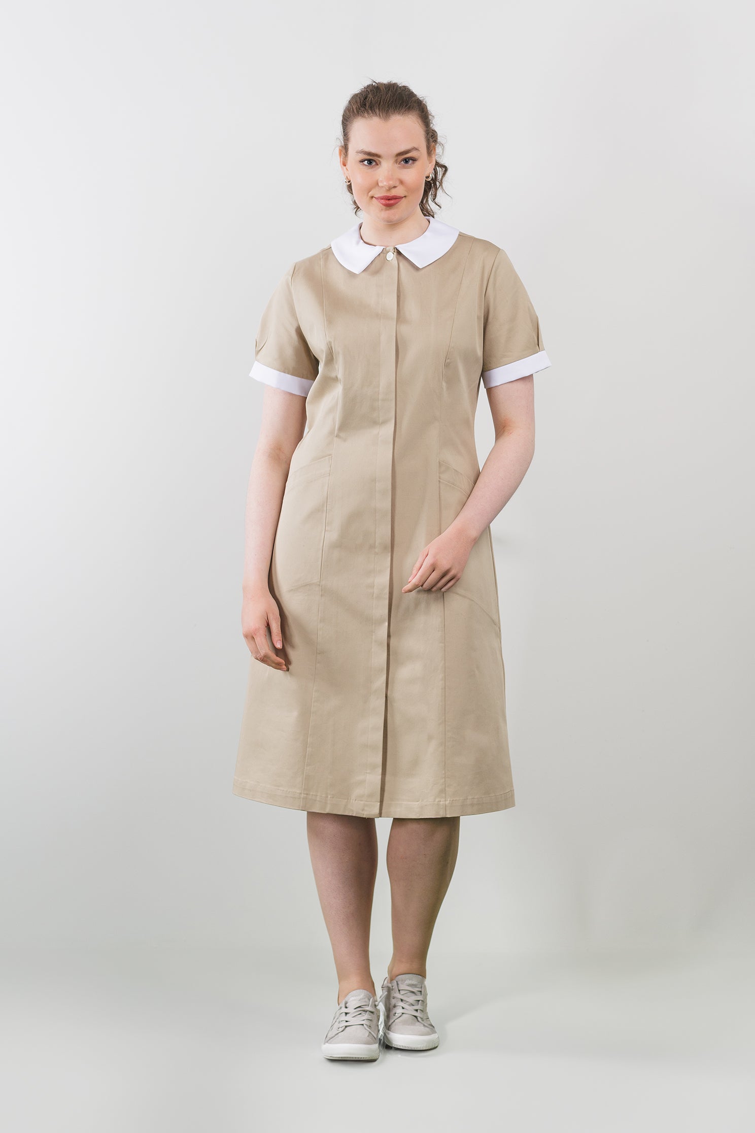 beige housekeeping dress