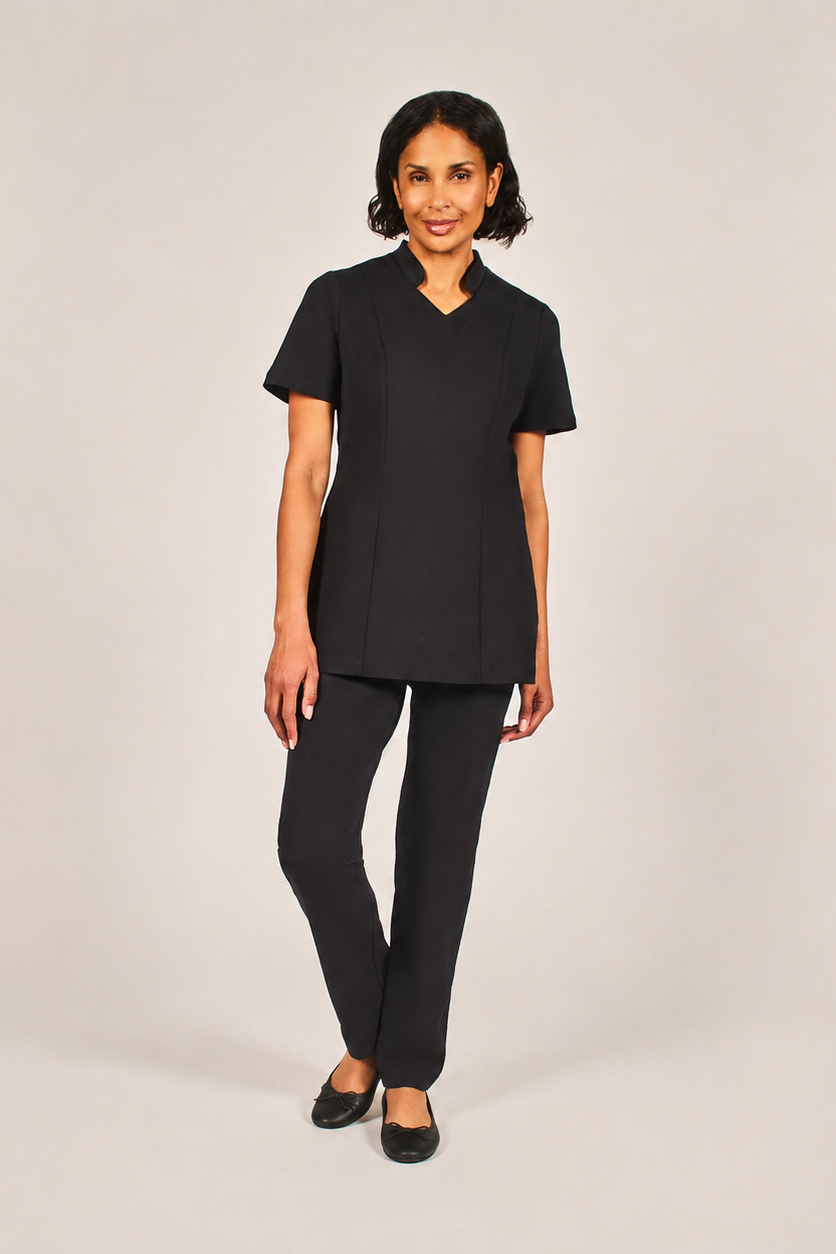 black housekeeping tunic