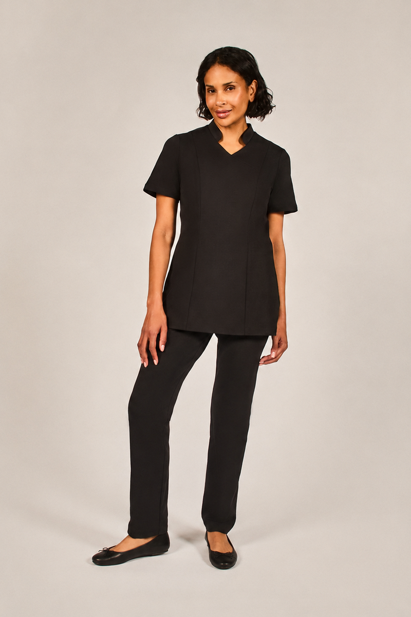 black housekeeping tunic uniform