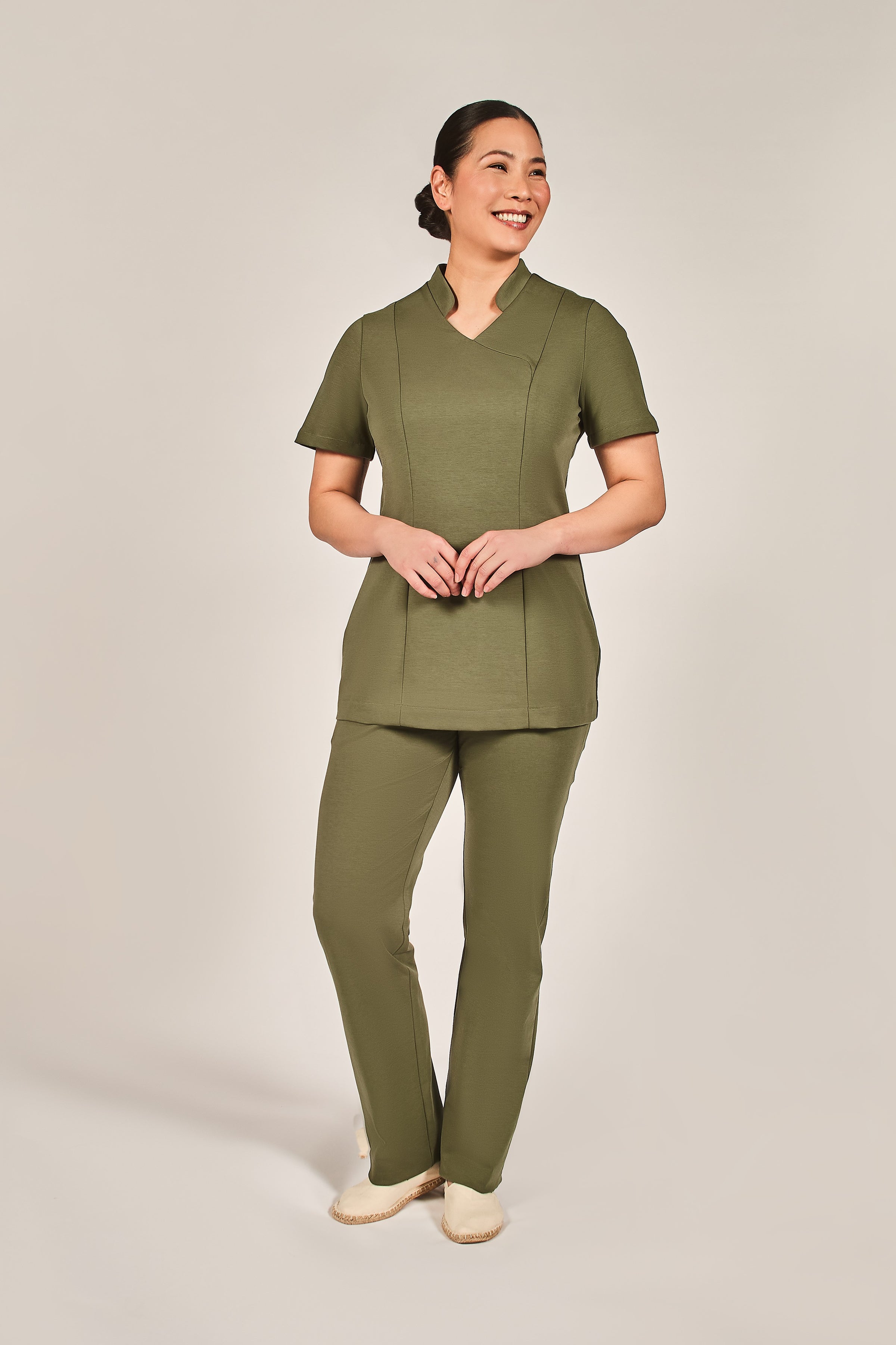 green cotton housekeeping uniform green
