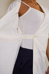 wrap style white tunic