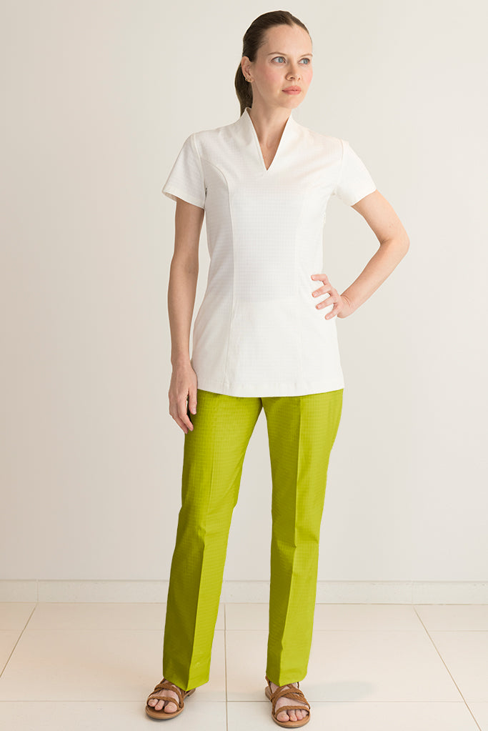 women's green cotton housekeeping trousers 