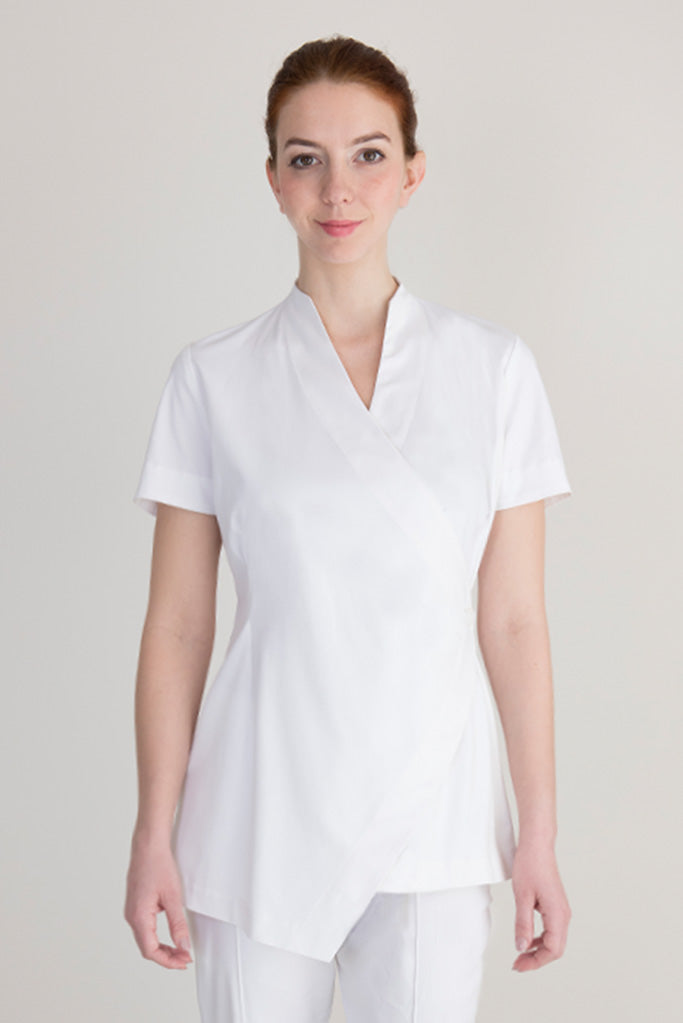 White crossover housekeeping tunic