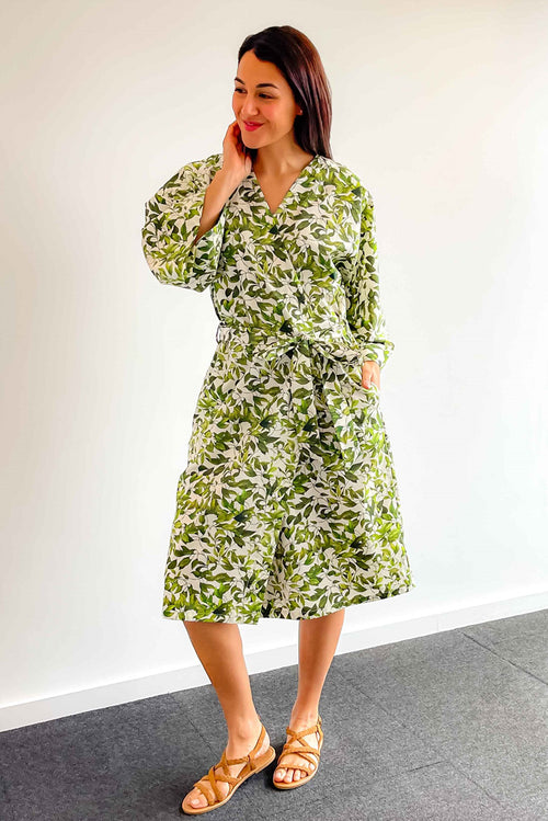 Patterned cotton hotel spa robe 