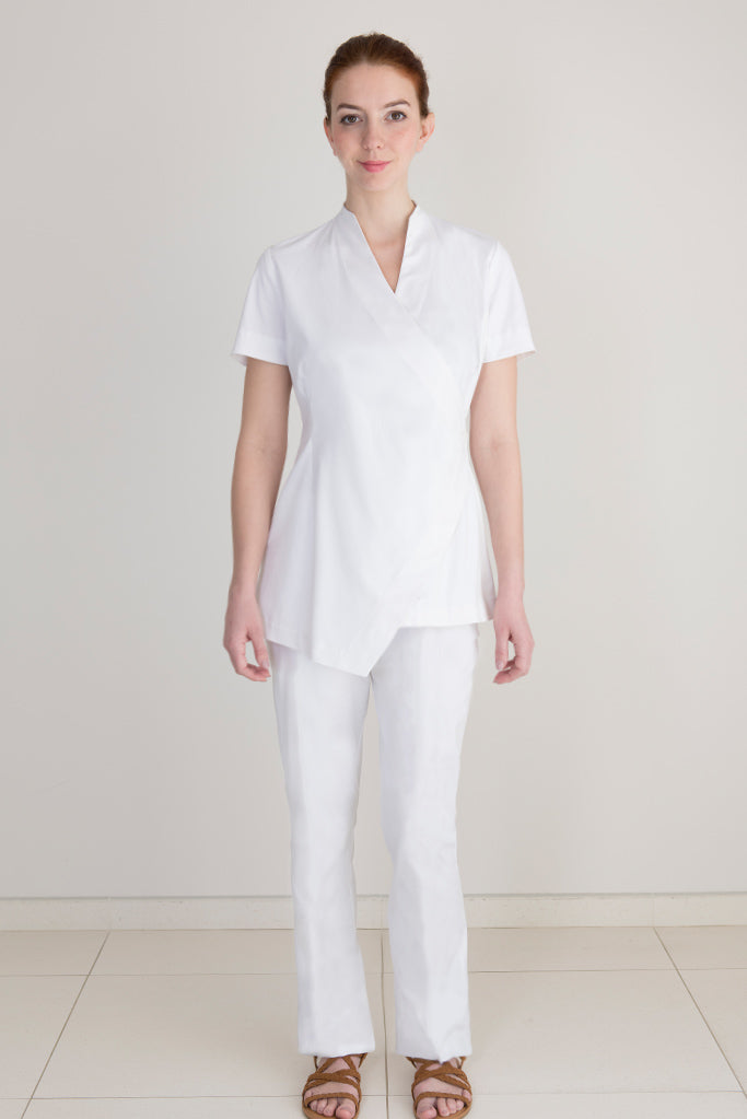 White housekeeping trousers women