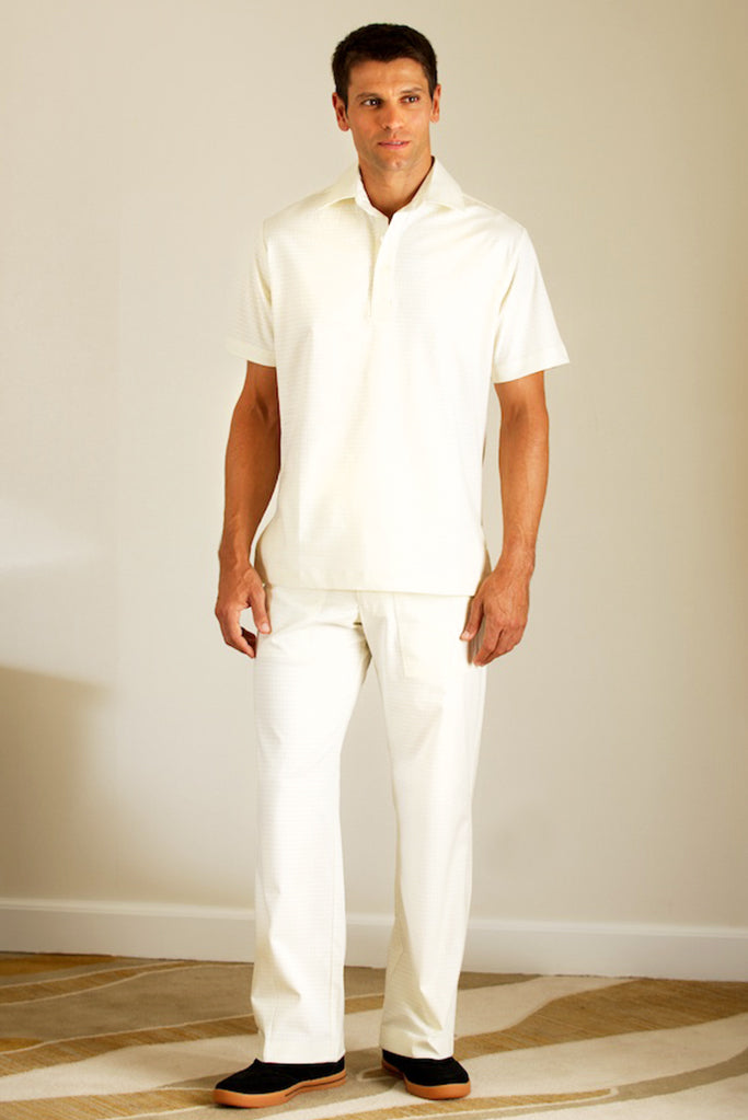 men's white housekeeping uniform 