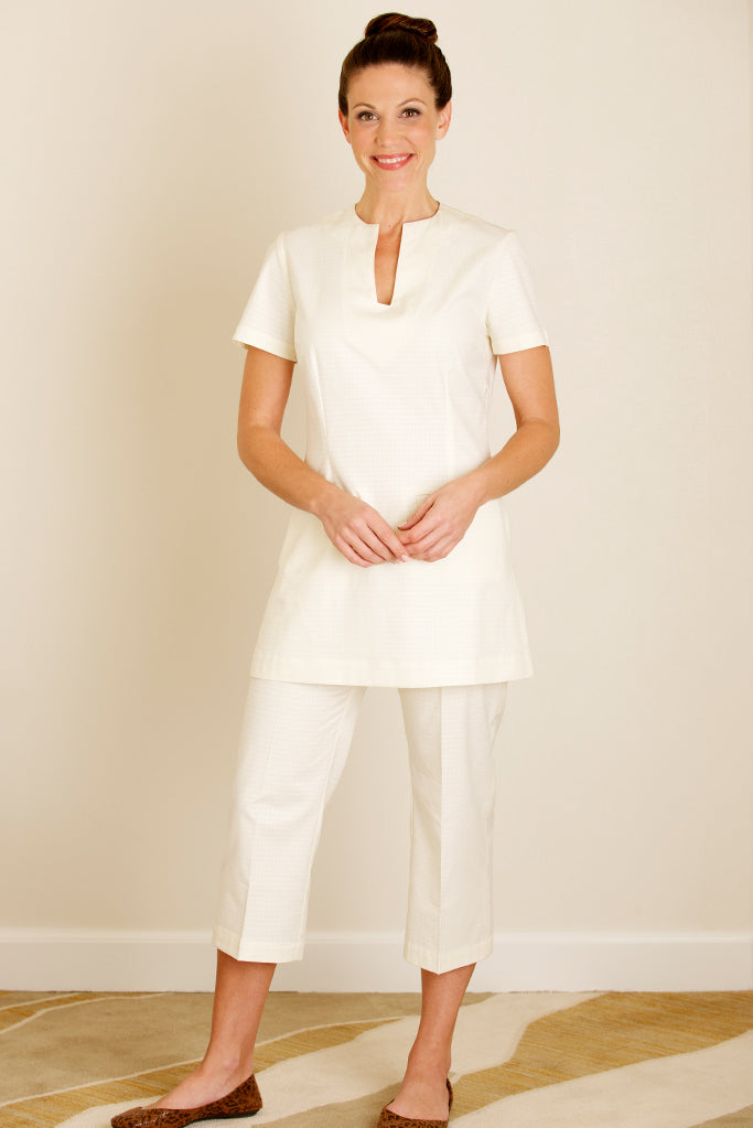 cream housekeeping trousers